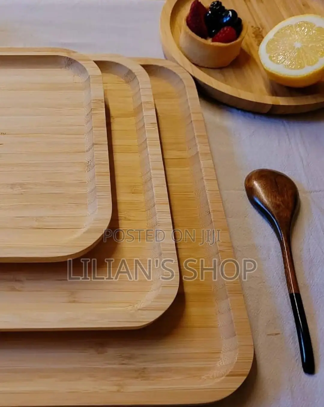 3pcs Wooden Bamboo Serving Tray