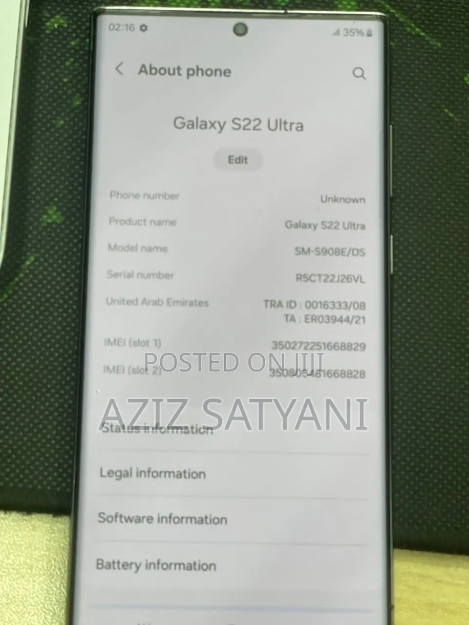 Samsung Galaxy S22 Ultra 256 GB Black