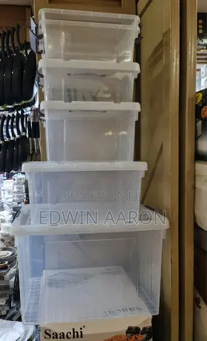 6pcs Clear Storage Boxes 12l,20l,35l,90l