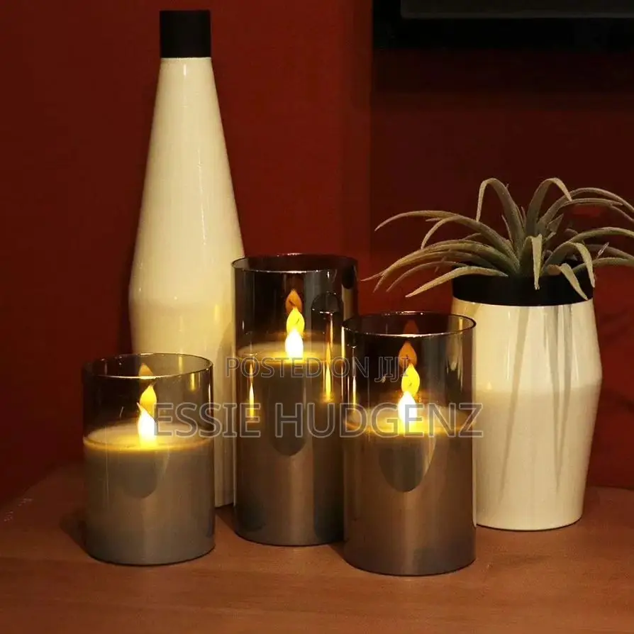 3pc Set Led Candles With Remote