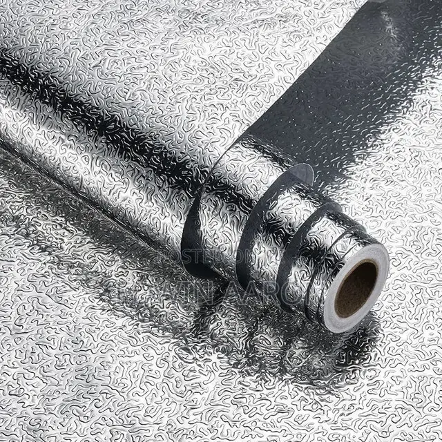 Aluminium Self Adhesive Silver Wallpaper