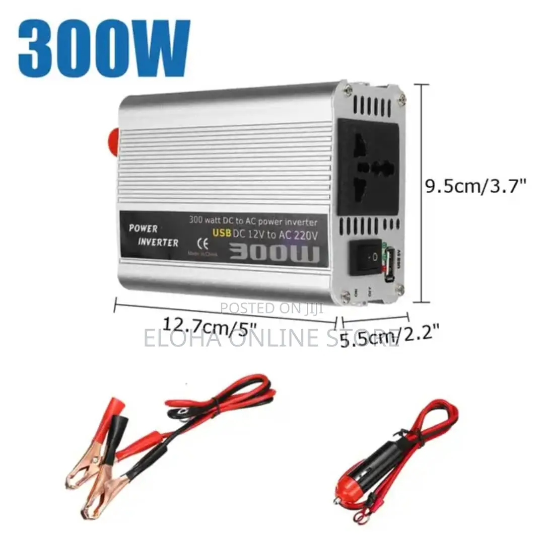Portable 300wcar Inverterdc 12V to AC 220V With USB Display