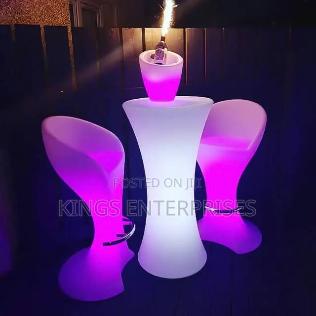 LED Luminous Bar Table With Seats
