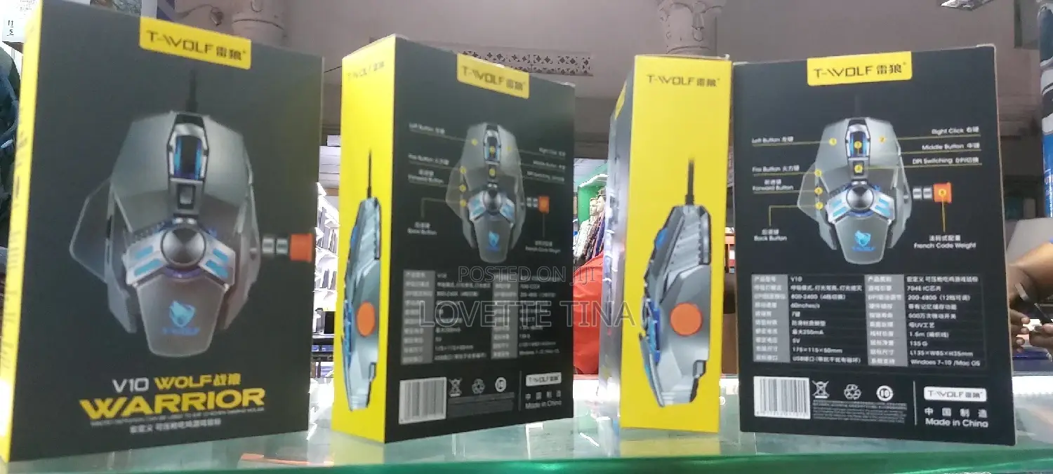 Gaming Usb V10 Wolf Warrior Mouse