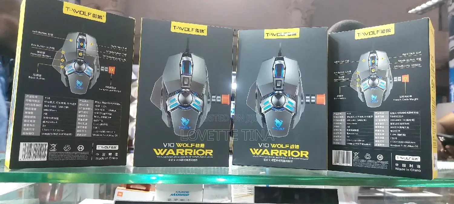 Gaming Usb V10 Wolf Warrior Mouse