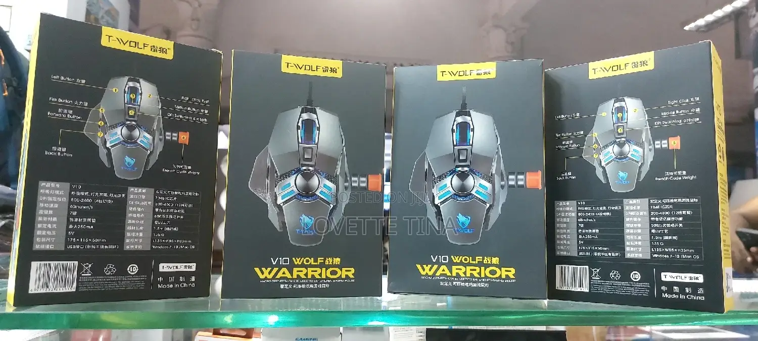 Gaming Usb V10 Wolf Warrior Mouse