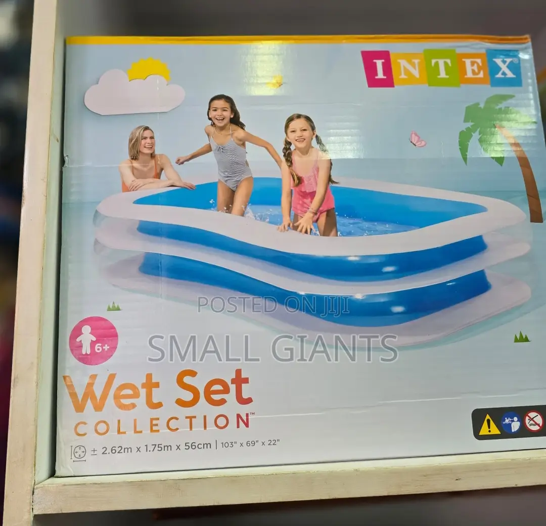 Intex Swim Center Inflatable Family Swimming Pool,White/Blue