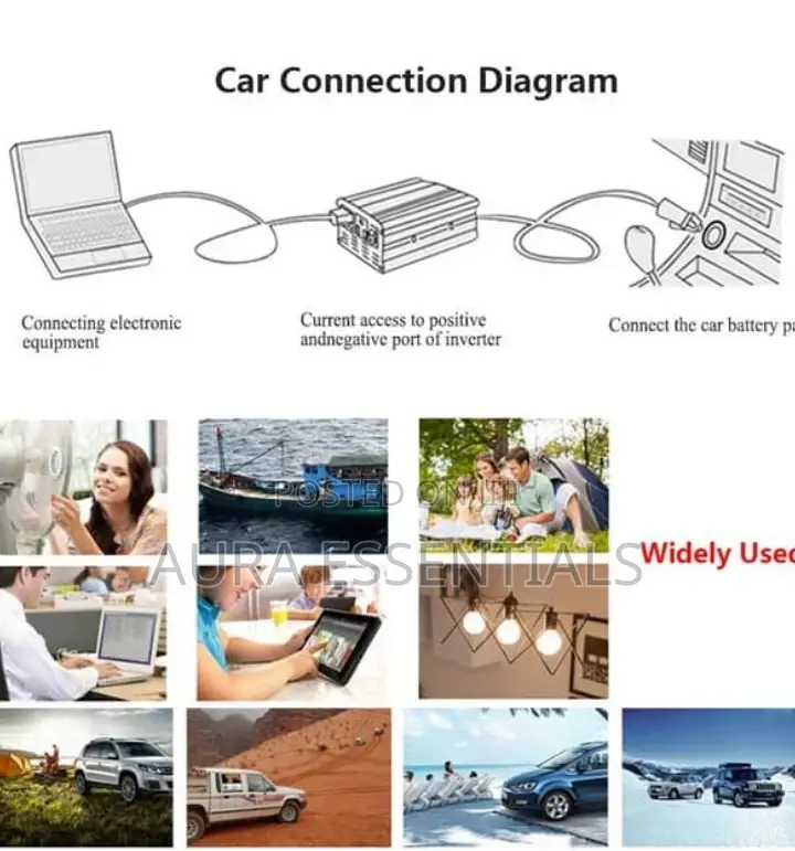 300W Power Inverter DC 12V to AC 220V With USB Display