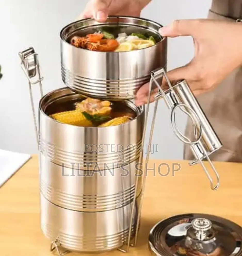 4 Layer Large Stainless Steel Lunch Box.