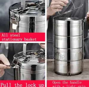 4 Layer Large Stainless Steel Lunch Box.