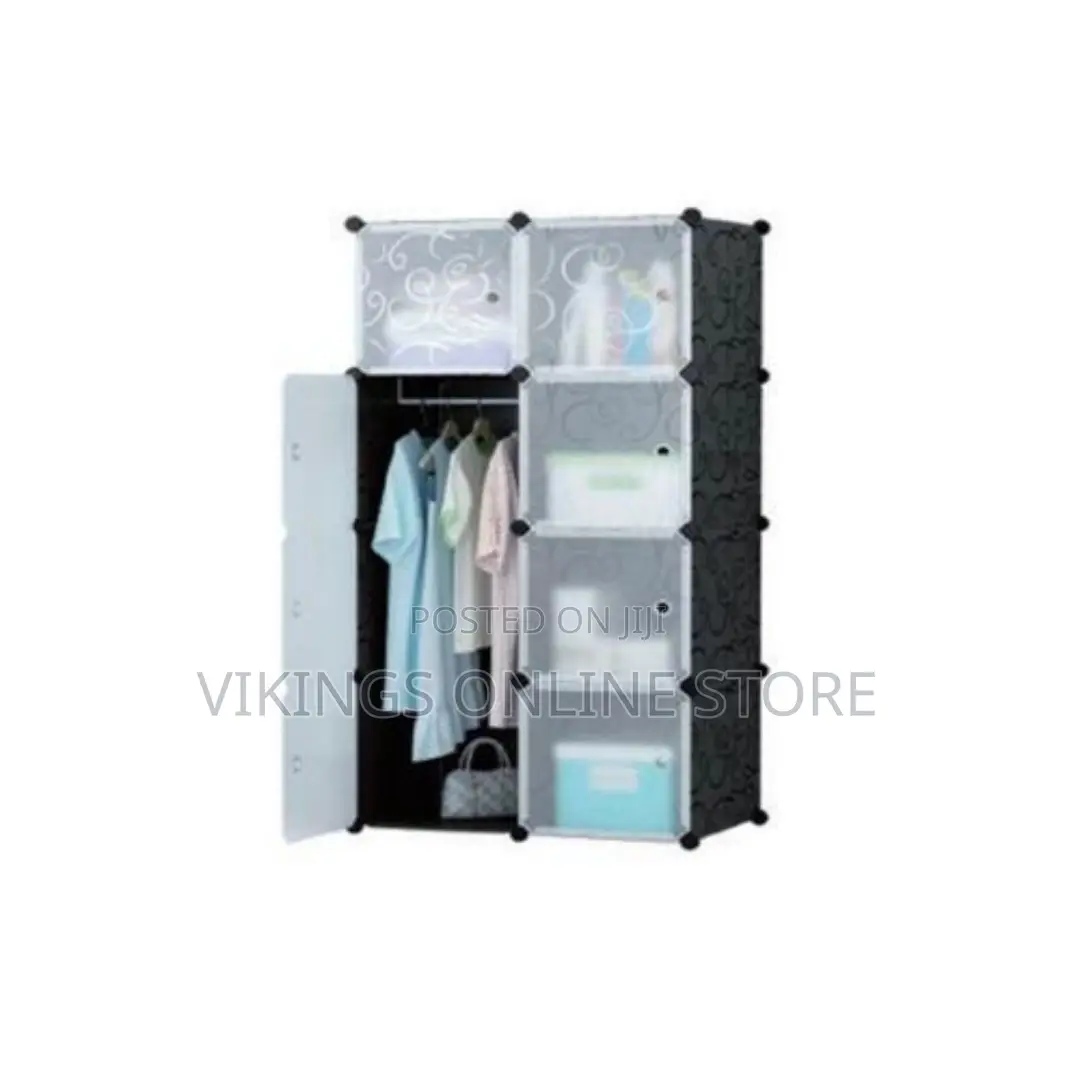2 Column Plastic Closet - Gray, Black Transparent