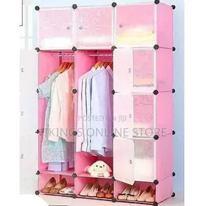 Diy and More Elegant Plastic Wardrobe Not Assembled - Pink