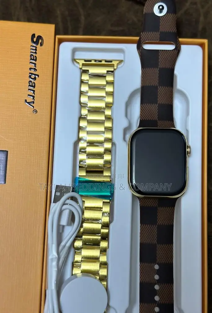 Silicone BURBERRY Strap Ultra Smart Watch (Brown Gold )