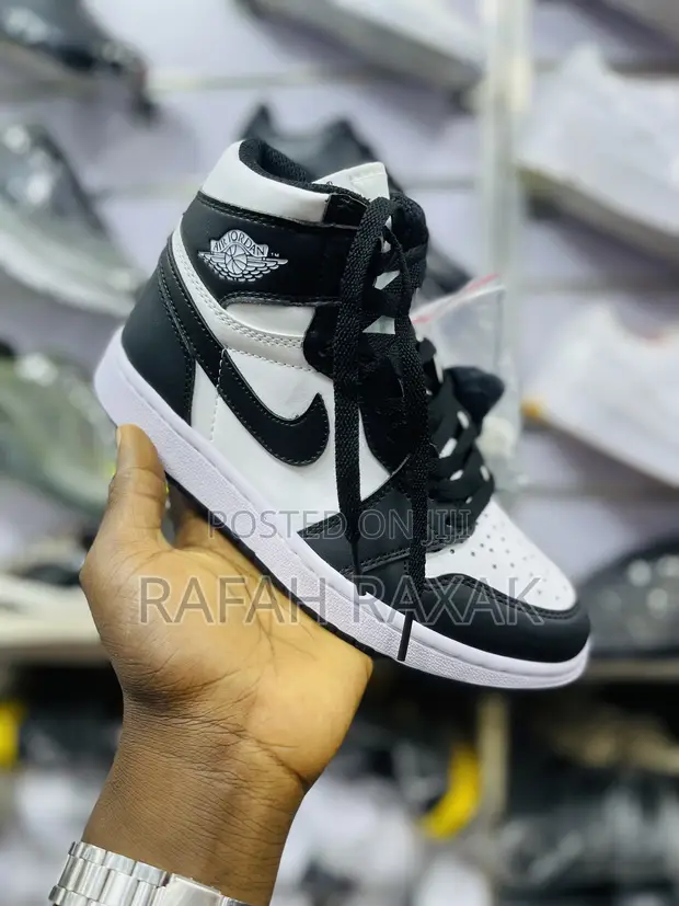 Original Black White Air Jordan High Top Sneakers in Central