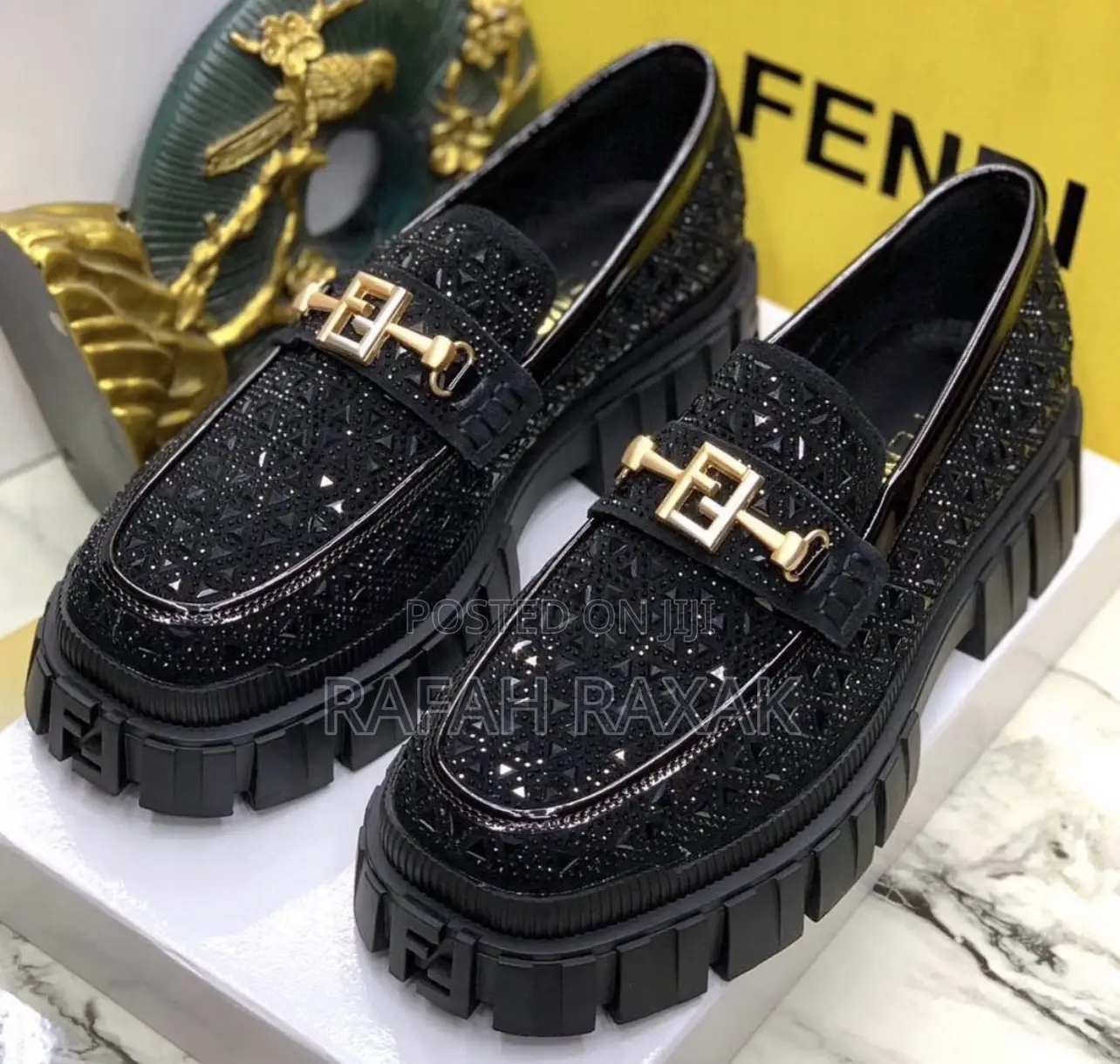 Original Men’S Designer Fendi Stoned Luxury Big Sole Shoes
