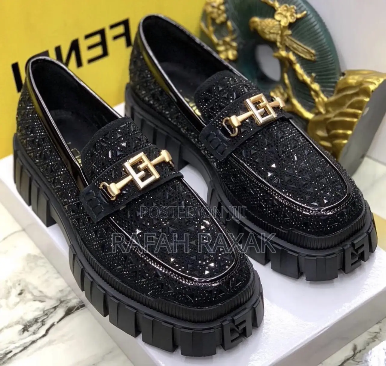 Original Men’S Designer Fendi Stoned Luxury Big Sole Shoes
