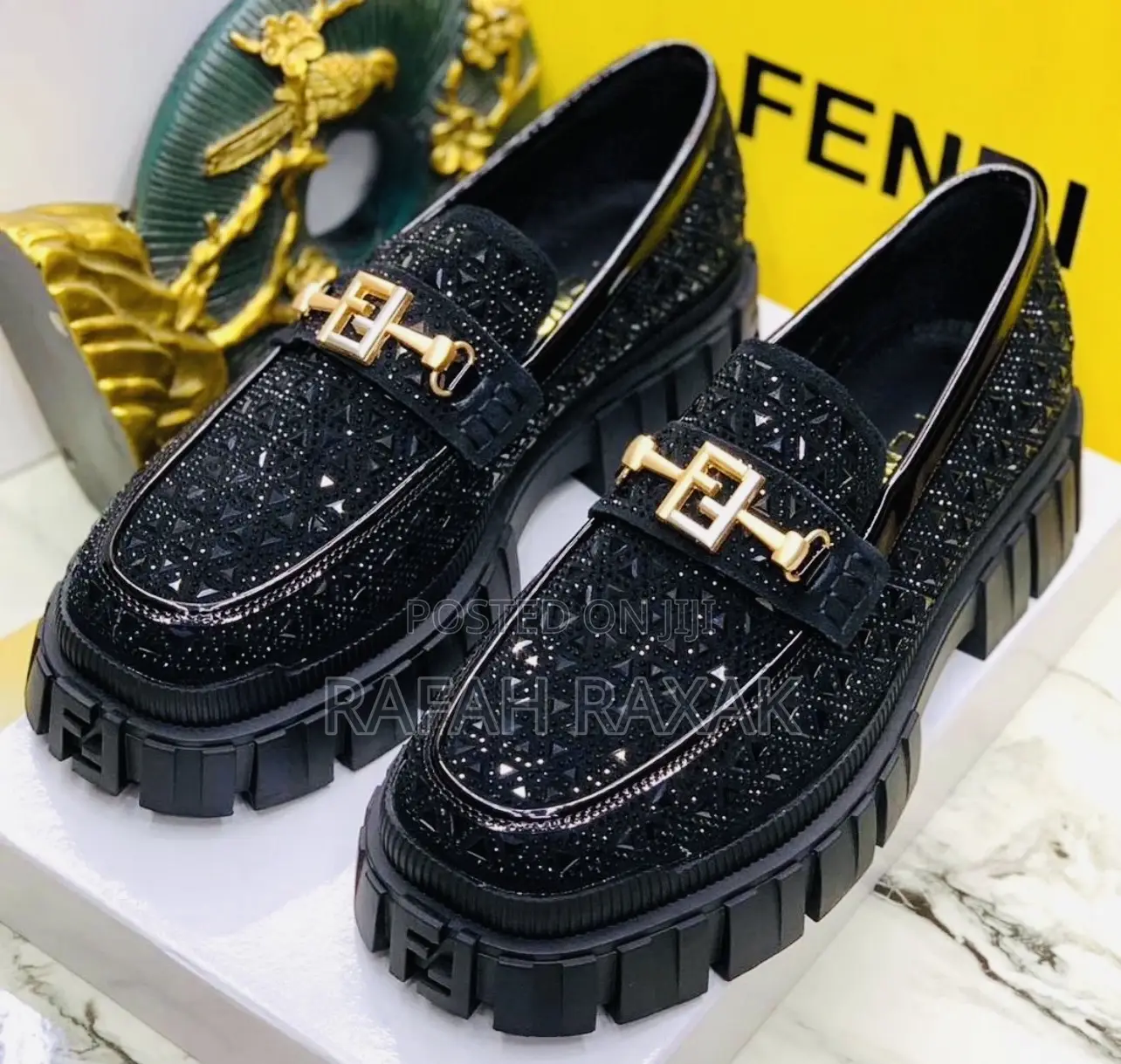 Original Men’S Designer Fendi Stoned Luxury Big Sole Shoes