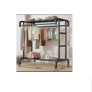 Metallic Shoes and Clothes Rack.