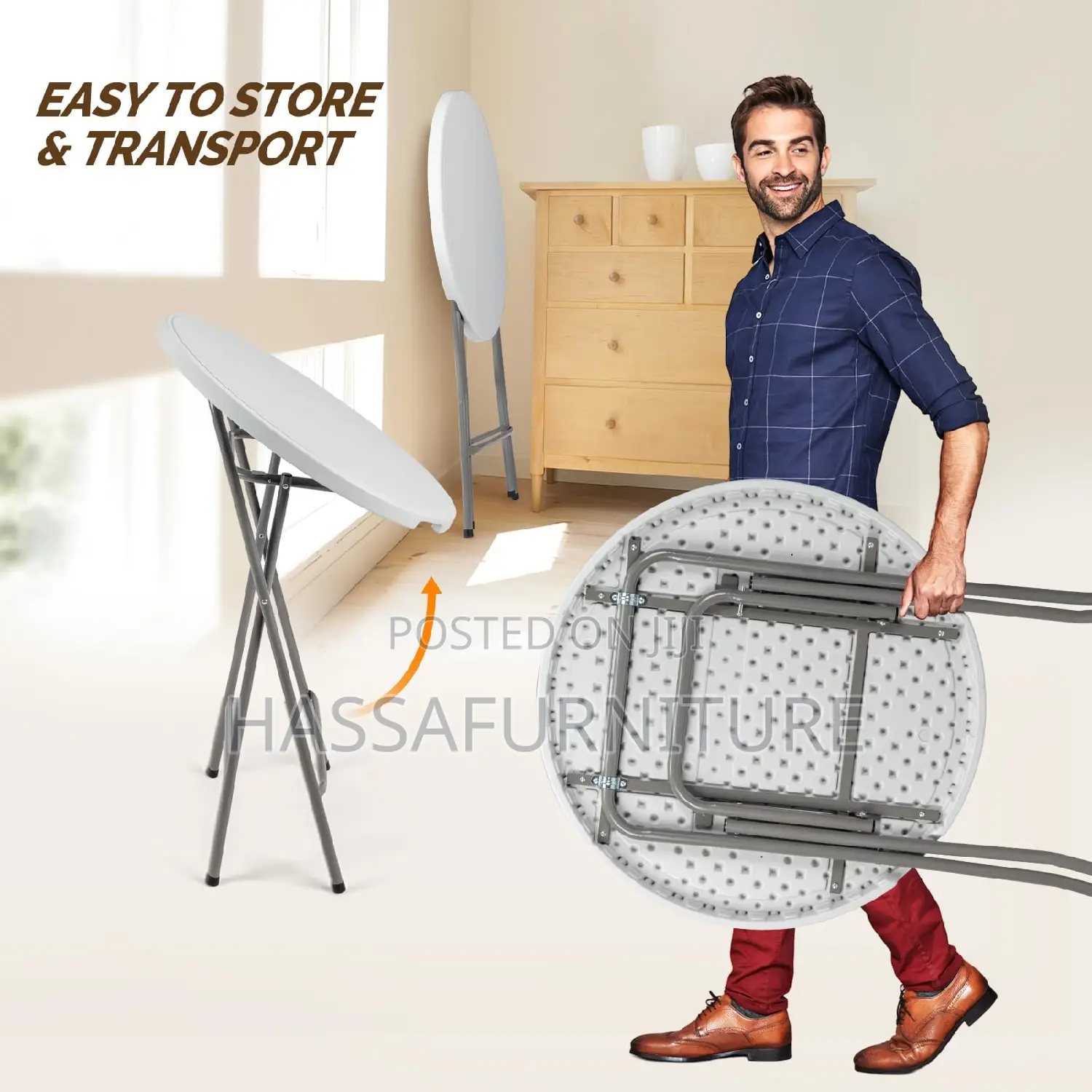 Foldable Plastic Table Round Shape