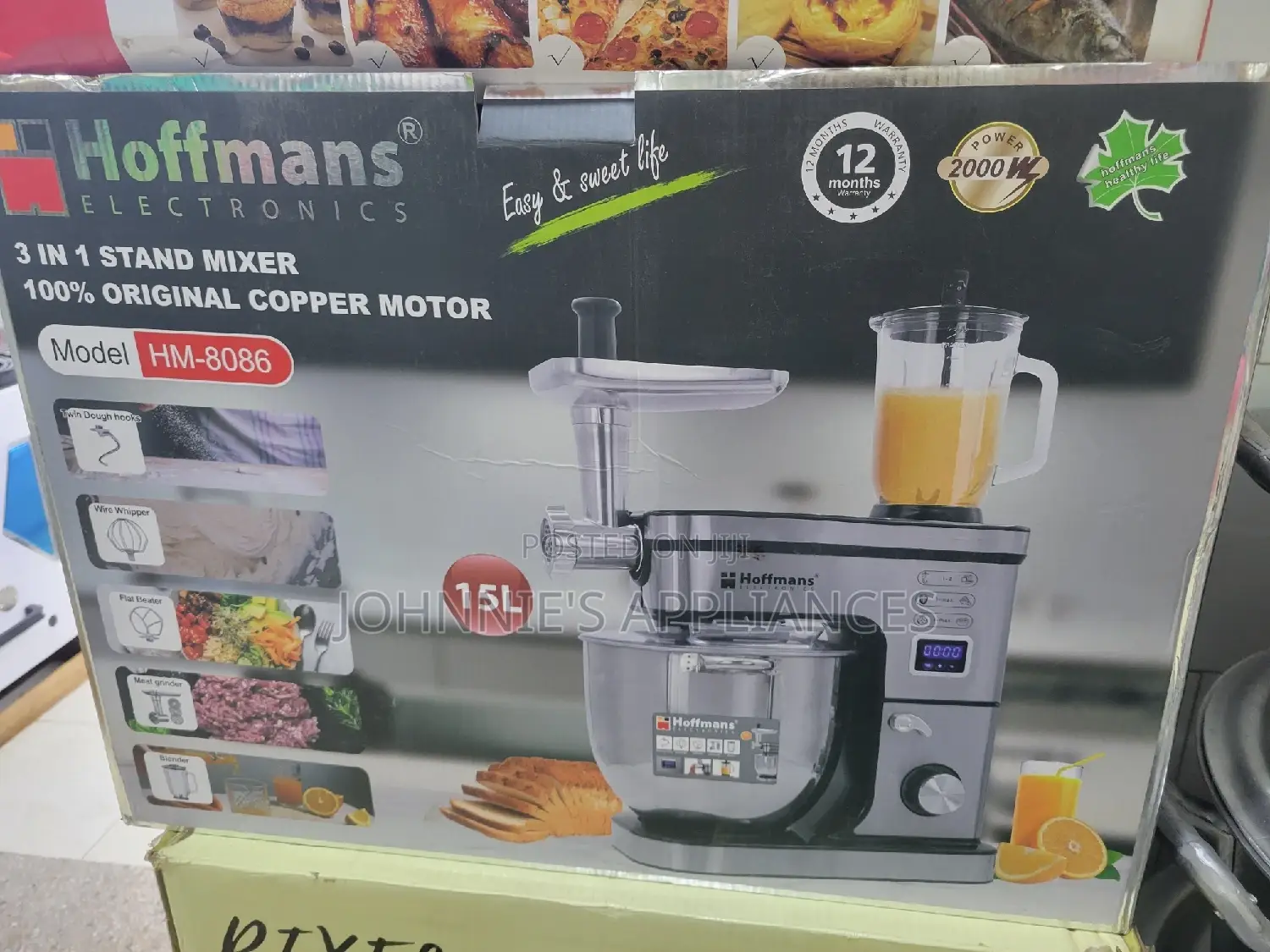 Hoffman 3in1 Stand Mixer With Original Copper Motor 15l