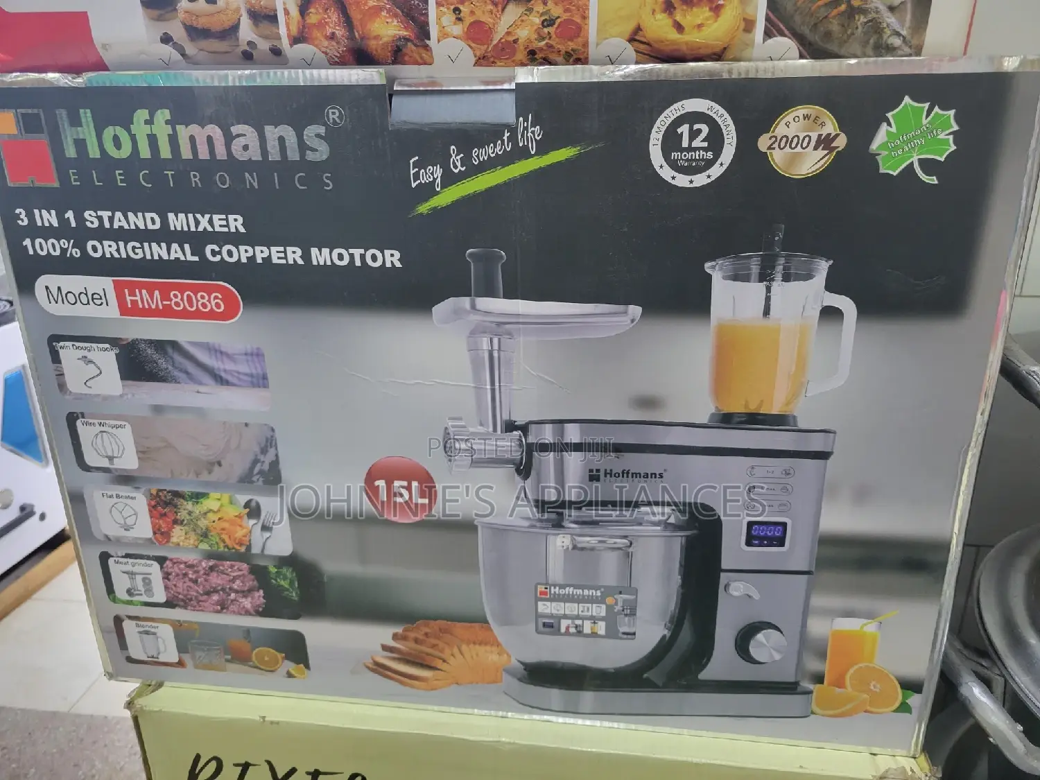 Hoffman 3in1 Stand Mixer With Original Copper Motor 15l
