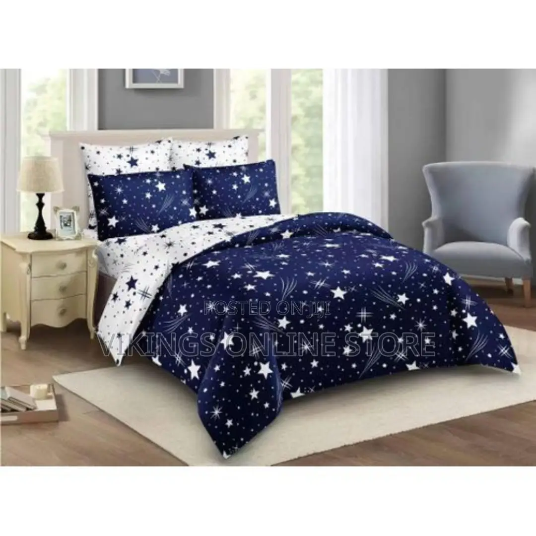 5*6 Duvet With One Bedsheet and Two Pillowcases -Blue White