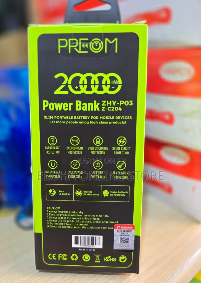 Preom 20000 Power Bank ZHY-PO3Z-C204