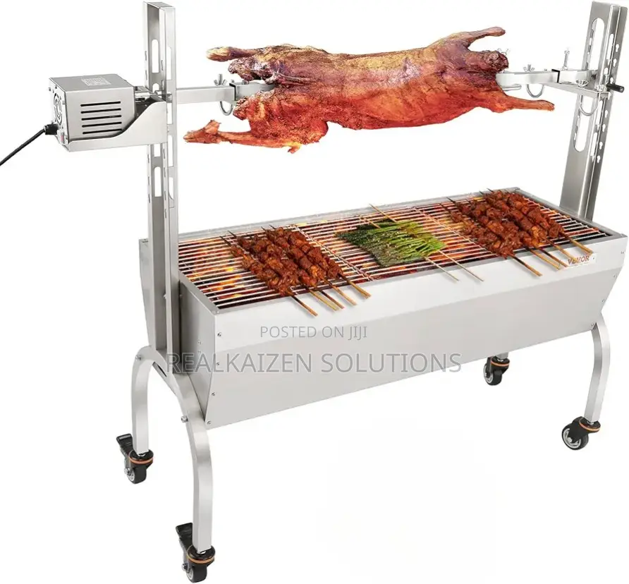 Heavy Duty Outdoor Stainless Steel BBQ Rotisserie Grill 60kg