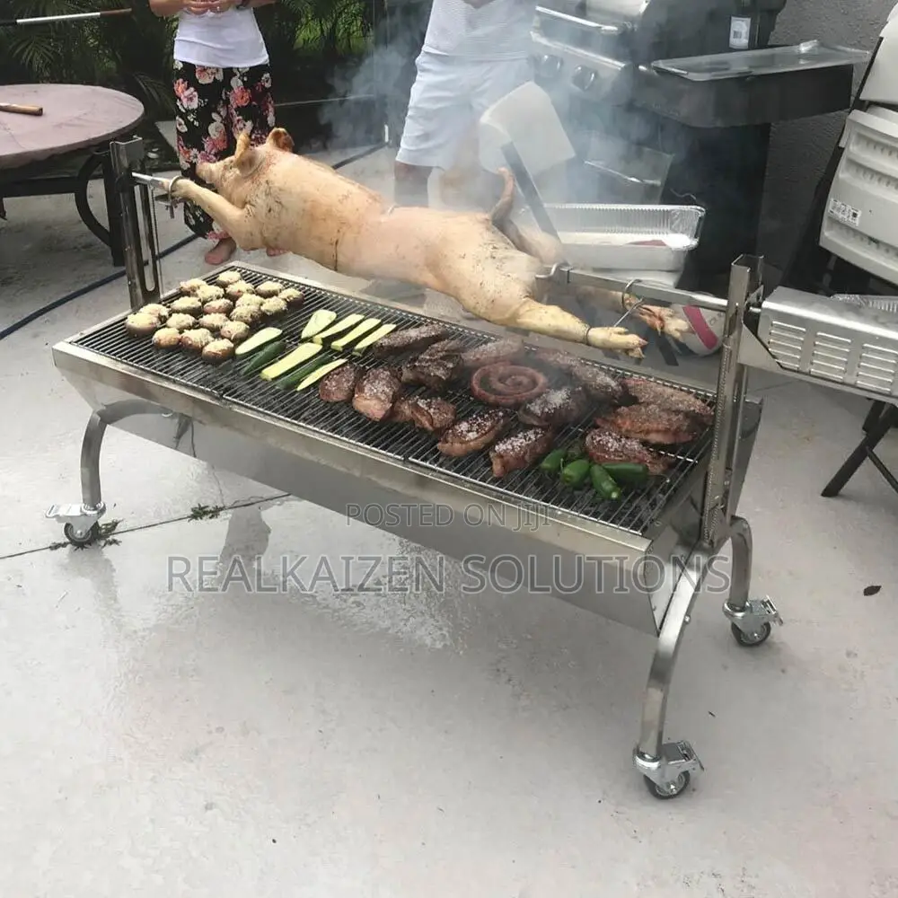 Heavy Duty Outdoor Stainless Steel BBQ Rotisserie Grill 60kg