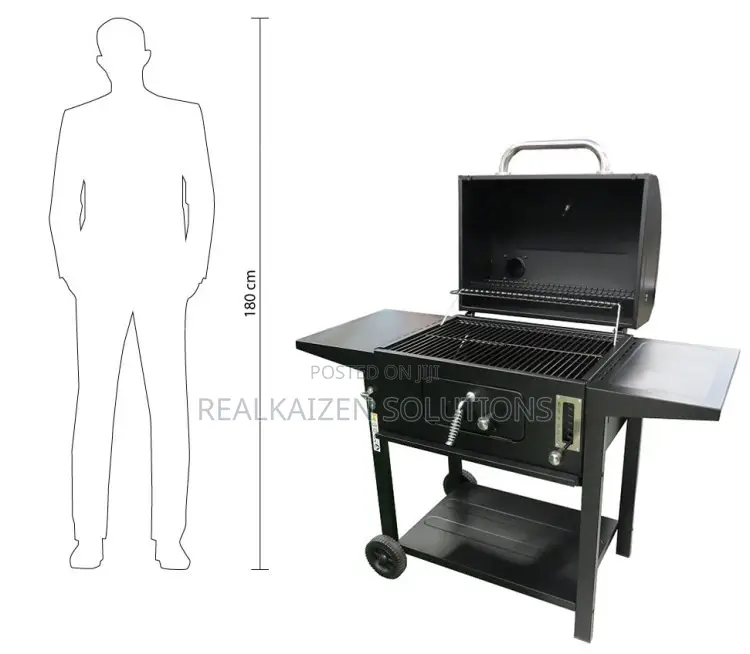 Char-Boil Outdoor BBQ Charcoal Grill With Thermometer|Wheels