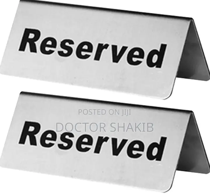 2pcs Stainless Steel Reserved Table Sign