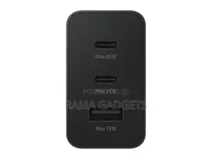 Samsung 3-Port Super Fast Charging Charger, 1x Usb-C 65w,