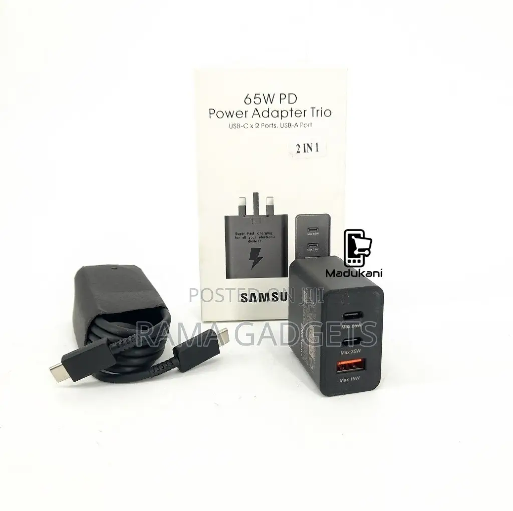 Samsung 3-Port Super Fast Charging Charger, 1x Usb-C 65w,