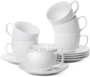 12 Coffee Cups and Saucers Set