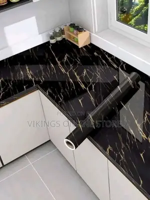 Black Waterproof Self Adhesive Kitchen Wallpaper Stickers