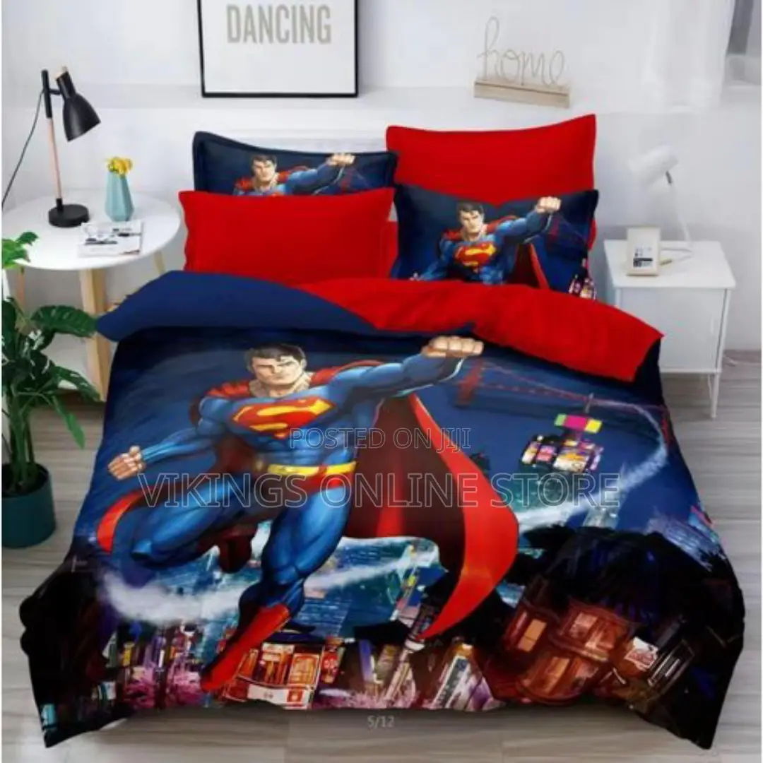 Superman Themed Kids Duvet-Multicolor