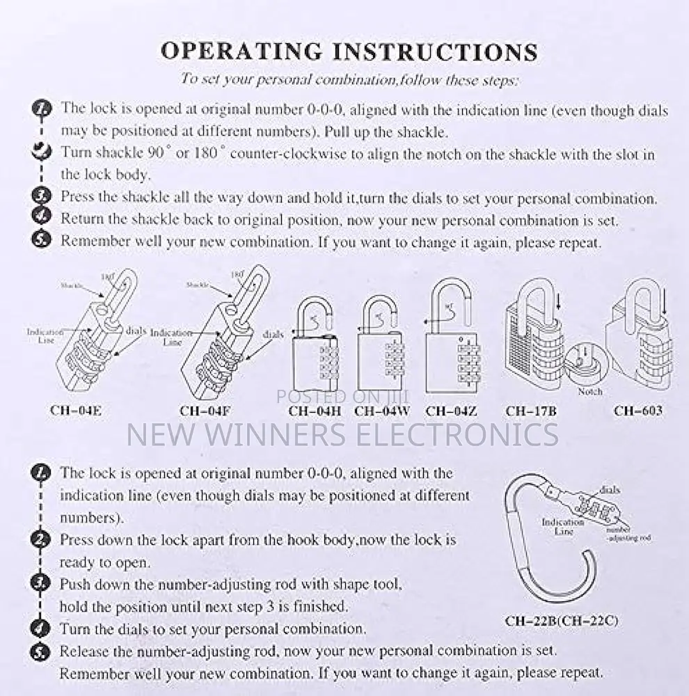 Resetteble Combination Padlock