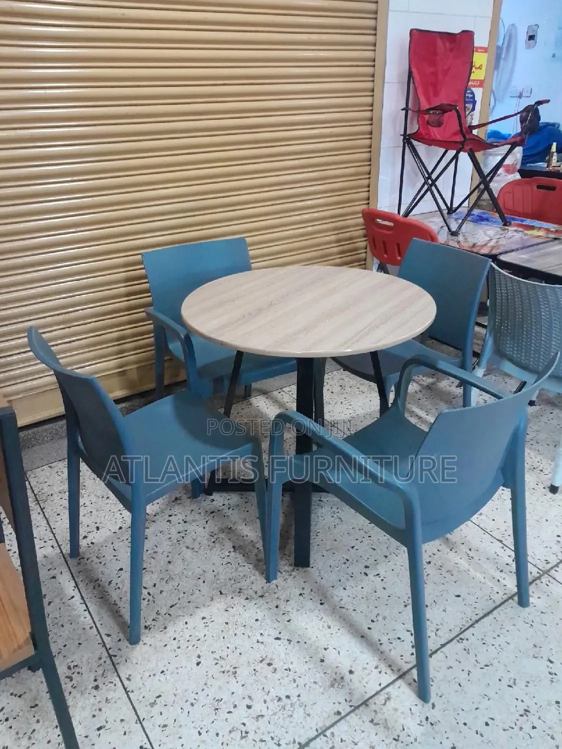 Gray Chairs With Round Table