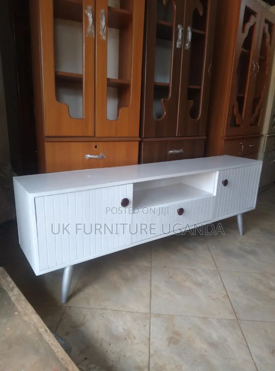 Tv Stand White and Silver Available