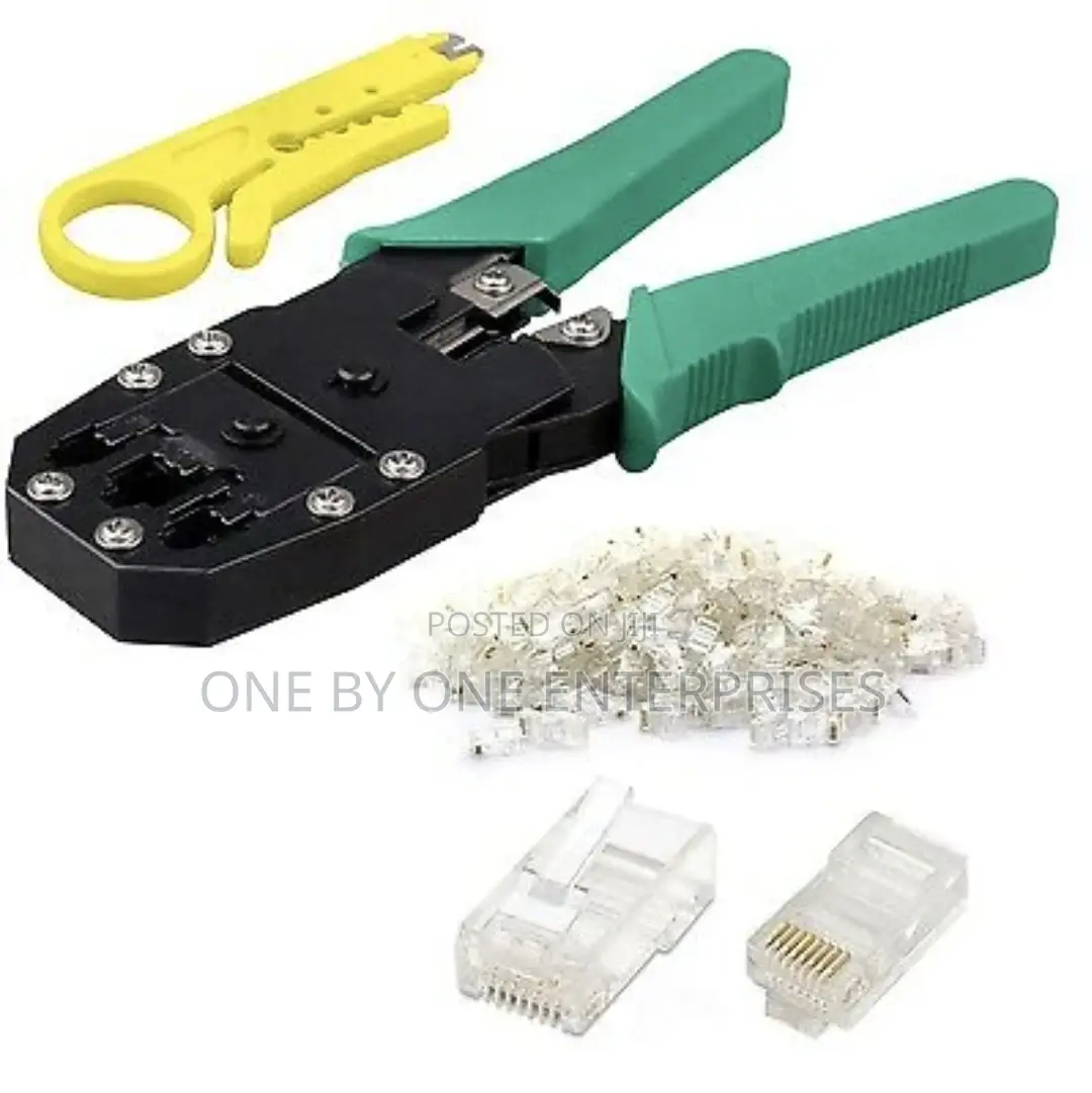 RJ45 Ethernet Lan Cable Crimping Pliers - Black and Green