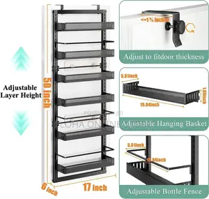 6-Tier Hanging Pantry Door Organizer Rack