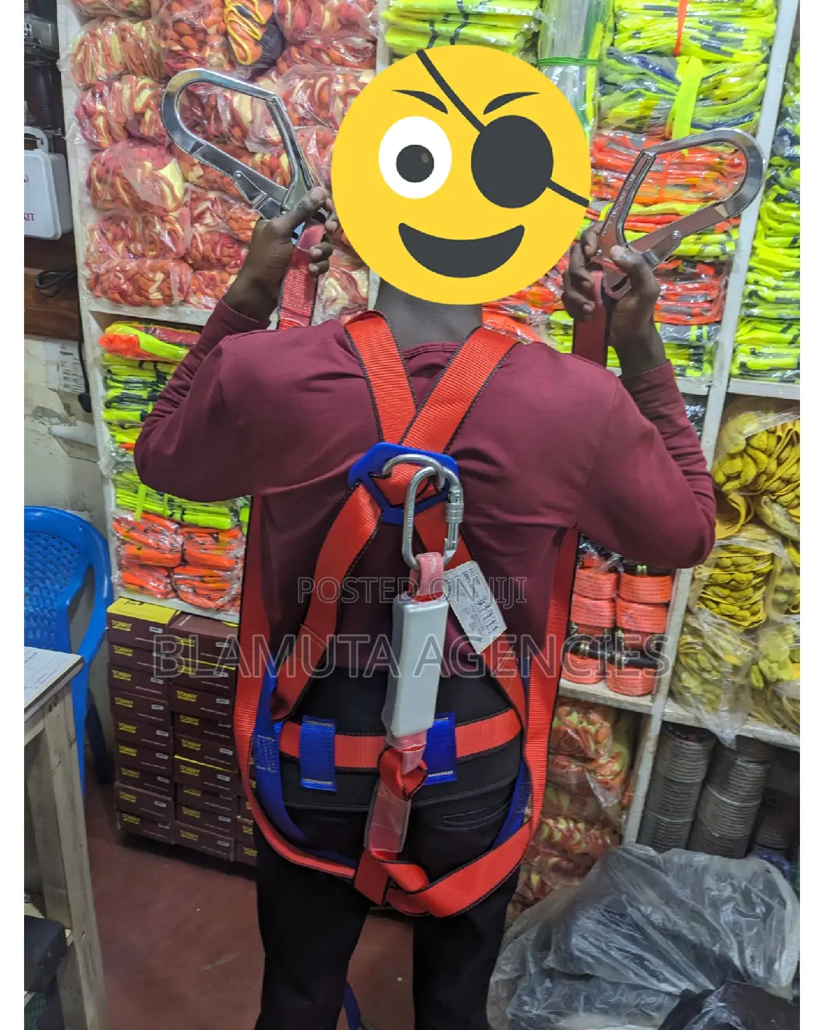 Safety Harness Double Hook And Lanyard
