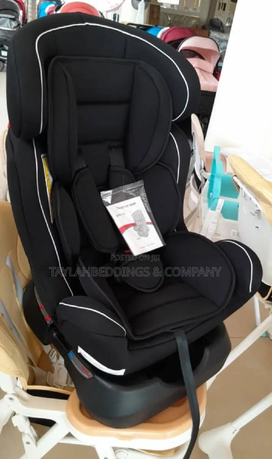 Plain Black 360 Car Seat ISOFIX 0- 7 Years
