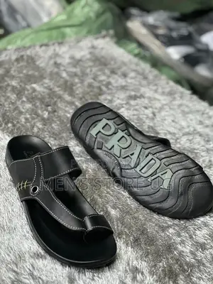 Prada Men’S Casual Genuine Leather Flats Sandals