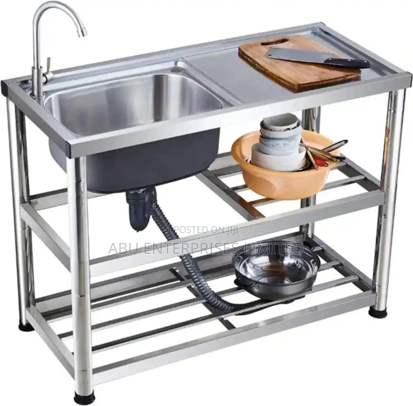 Kitchen Sink Single Bowl Single Tray