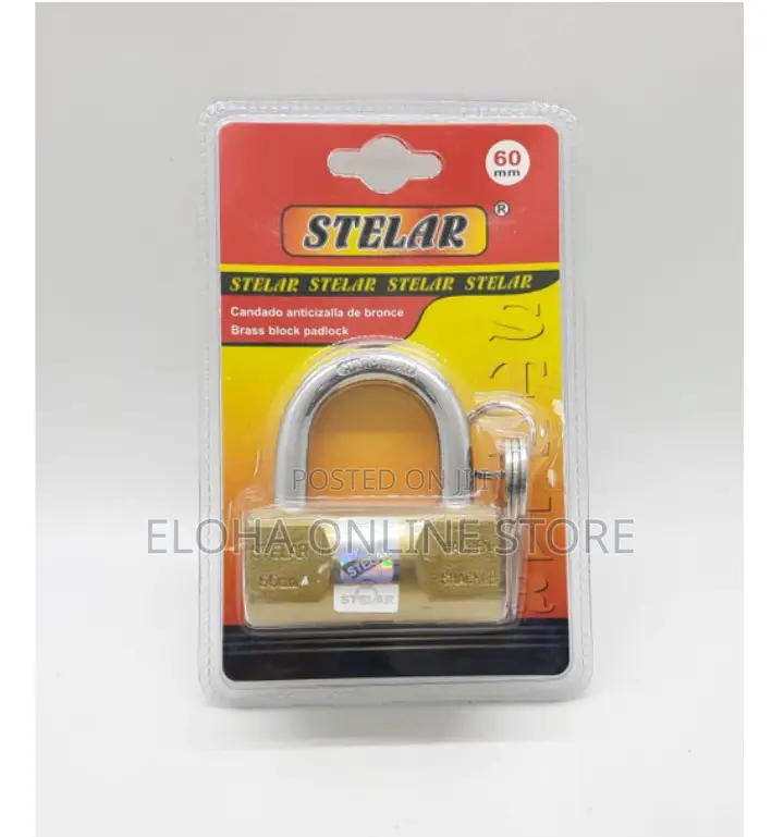 Stelar Brass Block Padlock 60mm