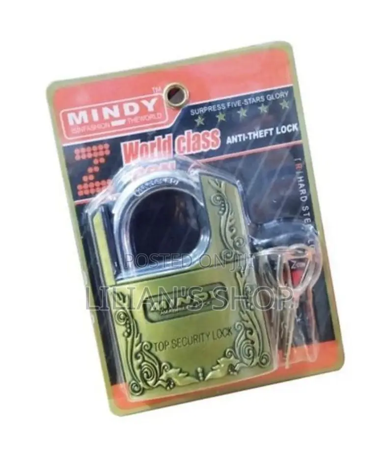Mindy Large Guarded Anti Theft Padlock -Gold