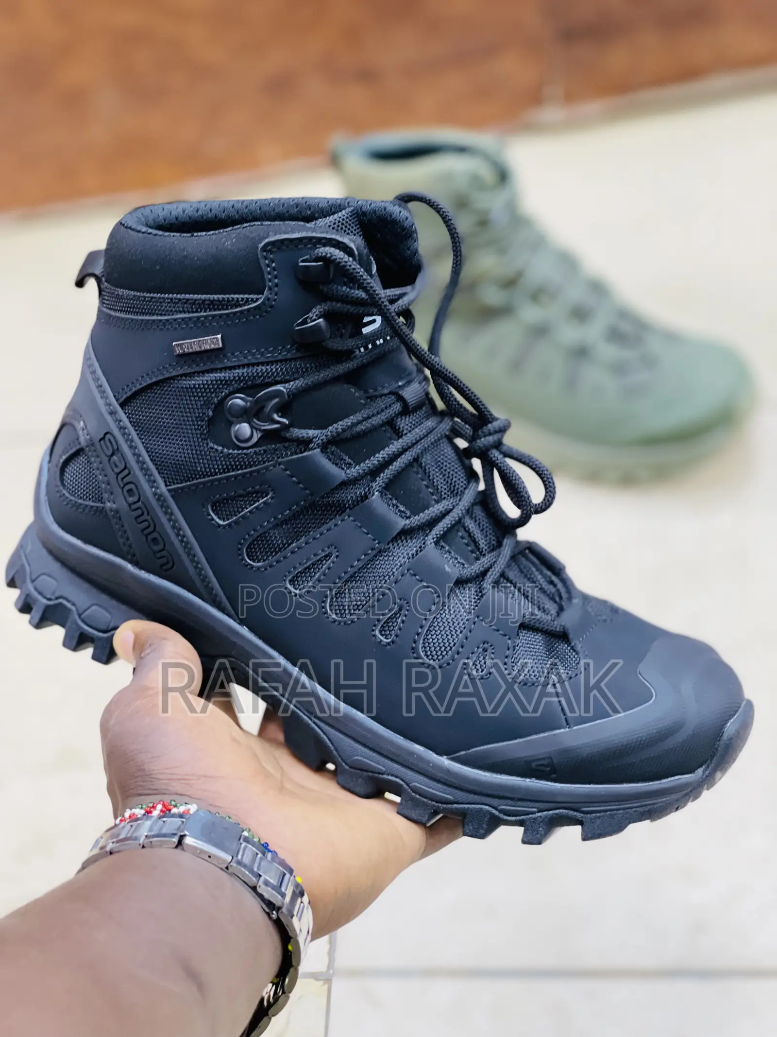 Original Black SALOMON High Top Hiking Boots