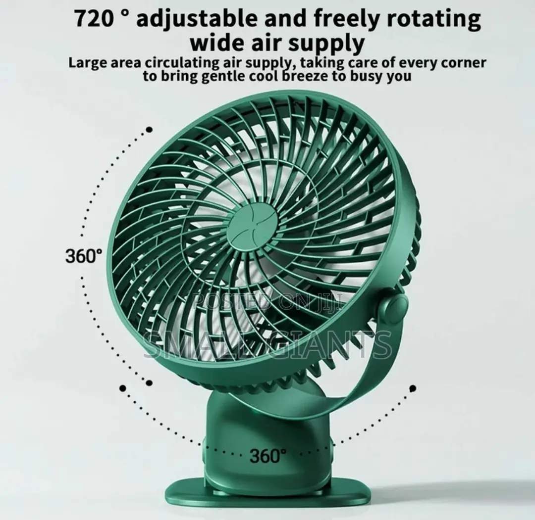 Cooling Clip on Fan, 3 Speeds Small USB Fan