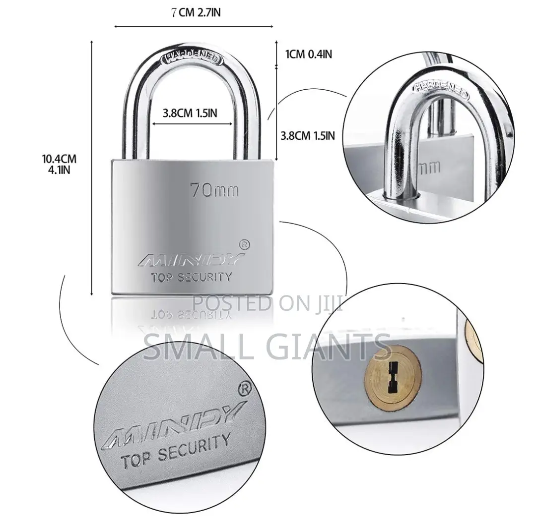 Mindy Top Security Padlock 70mm - Silver